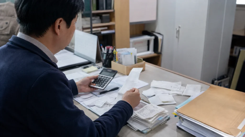 민사소송 비용 계산 비용 조건을 비교하는 모습
