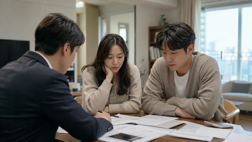 부동산 명도소송 비용 준비 자료를 검토하는 모습