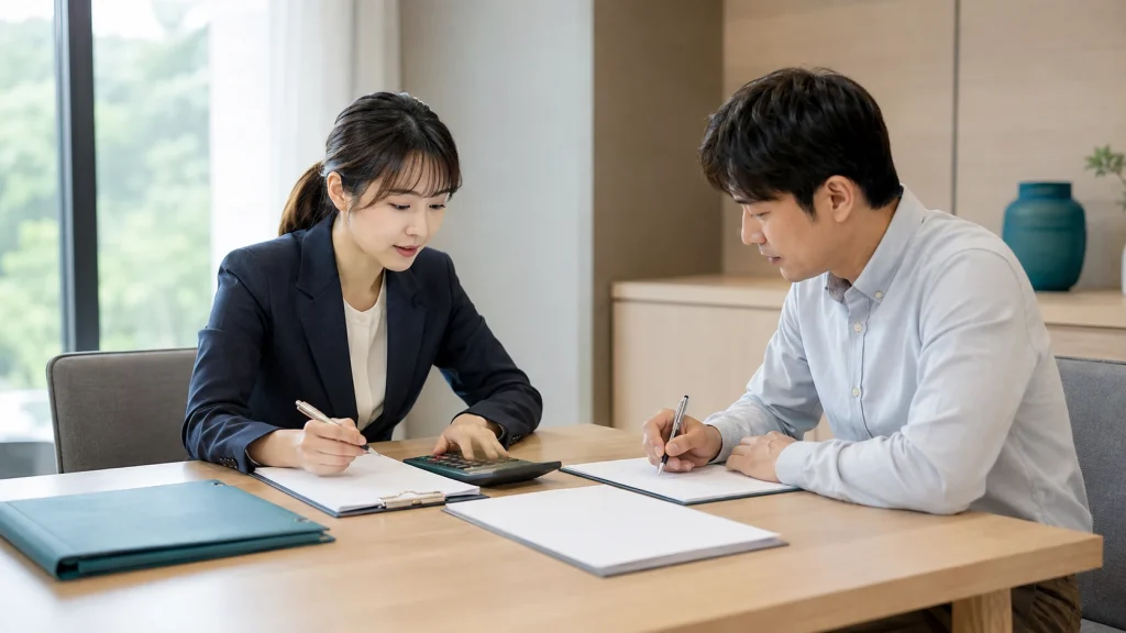 민사소송 성공보수 준비 자료를 검토하는 모습